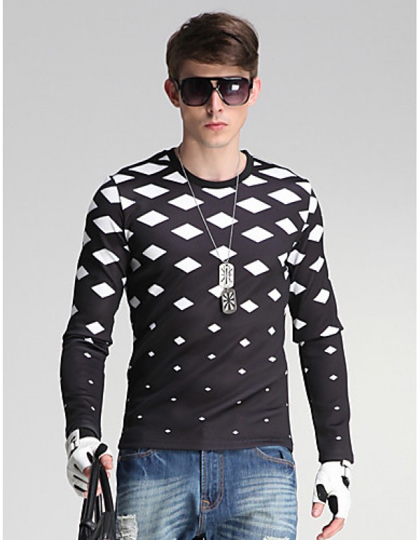 Men's Daily/Sports/Holiday Simple Sweatshirt Geome...