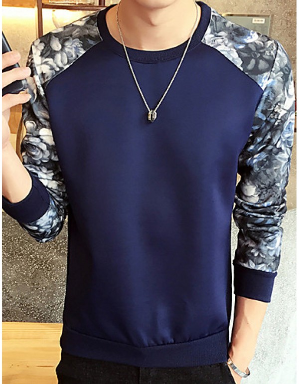 Men's Print / Color Block Casual / Plus Size Sweat...